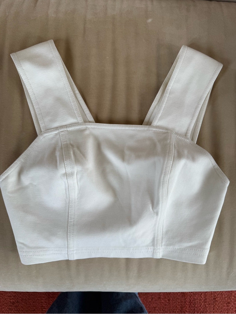Allen Schwartz White Square Neck Crop Top
